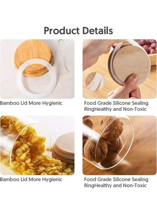 XiuWoo 12-Piece Spices Storage Mini Glass Jars Clear 150ml - Image 3